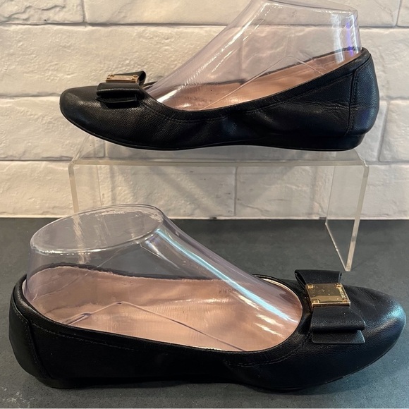 Cole Haan Grand 0s sz 6.5 Tali black leather bow tie ballet flats - Picture 5 of 11